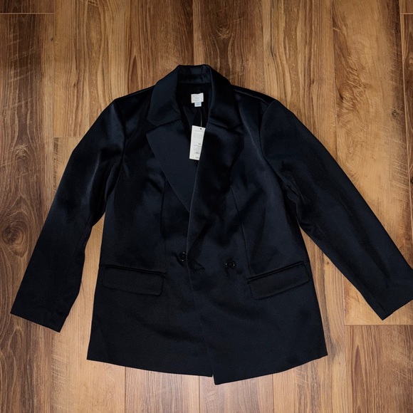 NWT a new day Women's Structured Satin Blazer size XS - Picture 2 of 10